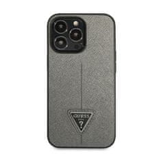 Guess Guess Saffiano Triangle Logo Case - Kryt Na Iphone 14 Pro Max (Stříbrná)