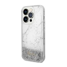 Guess Guess Liquid Glitter Marble - Kryt Na Iphone 14 Pro Max (Bílý)