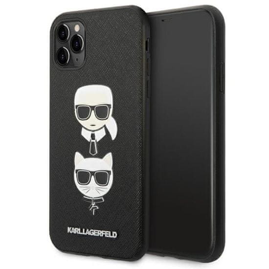 Karl Lagerfeld Karl Lagerfeld Saffiano Karl & Choupette Heads - Kryt Na Iphone 11 Pro (Černý