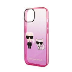 Karl Lagerfeld Karl Lagerfeld Gradient Ikonik Karl & Choupette - Pouzdro Na Iphone 14 Plus (Růžové