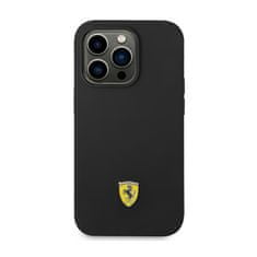 Ferrari Ferrari Silicone Metal Logo - Kryt Na Iphone 14 Pro Max (Černý)
