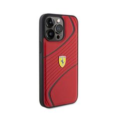Ferrari Ferrari Twist Metal Logo - Pouzdro Na Iphone 15 Pro Max (Červené)