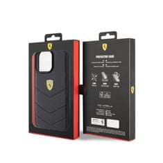 Ferrari Quilted Metal Logo - Kryt Na Iphone 15 Pro Max (Černý)