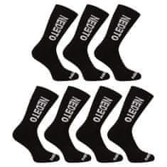 Nedeto 7PACK ponožky vysoké černé (7NDTP001-brand) - velikost M