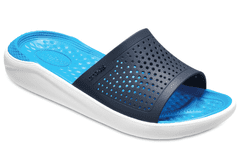 Crocs LiteRide Slides pro muže, 46-47 EU, M12, Pantofle, Sandály, Navy/White, Modrá, 205183-462