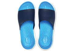 Crocs LiteRide Slides pro muže, 46-47 EU, M12, Pantofle, Sandály, Navy/White, Modrá, 205183-462