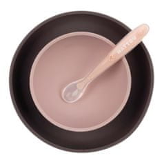 Nattou Set jídelní silikonový 3 ks fialovo-růžový bez BPA