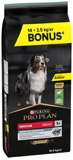 Purina Pro Plan Dog Medium Adult Rich in Lamb 14 kg + 2,5kg