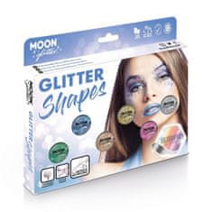 Smiffys Set třpytek Glitter Shapes holografické mix 6 barev + fixační gel