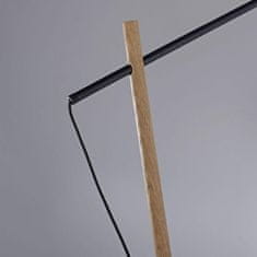 PAUL NEUHAUS LEUCHTEN DIREKT is JUST LIGHT stojací svítidlo černé s imitací dřeva šňůrový vypínač nadčasový design LD 14185-16