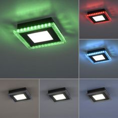 PAUL NEUHAUS LEUCHTEN DIREKT is JUST LIGHT LED stropní svítidlo černé RGB, CCT stmívatelné s dálkovým ovládáním 2700-5000K LD 14510-18
