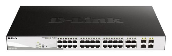 D-Link DGS-1210-28P L2/L3 Smart+ PoE switch, 24x PoE 10/100/1000 Base-T, 4x 1000Base-T /SFP, 193W