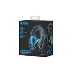 Fury Herní sluchátka s mikrofonem Phantom, drátové, RGB, USB, jack 3,5mm, kabel délka 2m, černá