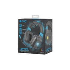 Fury Herní sluchátka s mikrofonem Raptor, drátové, RGB, USB, jack 3,5mm, kabel délka 2m, černá
