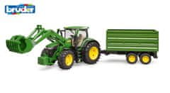 John Deere Farmer - traktor s předním nakladačem a sklápěcím přívěsem