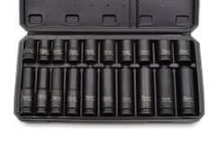 GEKO Nástrčné hlavice rázové 10-19mm, 1/2", 38/78mm, sada 20ks, CrMo, 6-hran v kufru G10517