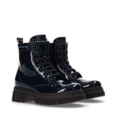 Tommy Hilfiger boty lakované kotníkové boty Lace Up Bootie Blue T4A5330400775800800