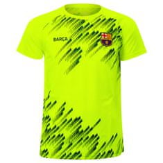 FotbalFans Dětské sportovní tričko FC Barcelona, reflexní žluté, nápis BARCA | 11-12r