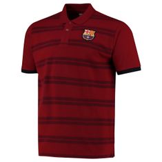 Polo tričko FC Barcelona, tmavě červené, pruhované | M