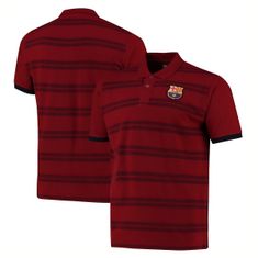 FotbalFans Polo tričko FC Barcelona, tmavě červené, pruhované | XXL