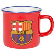 FotbalFans Hrnek FC Barcelona, retro design, keramický, červený, 250 ml