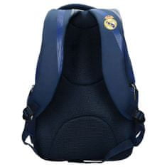 FotbalFans Školní batoh Real Madrid FC, 3 komory, tmavě modrý