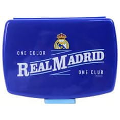 FotbalFans Box na svačinu Real Madrid FC, modrý s klipem
