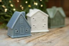 Kaemingk Vánoční porcelánová figurka domečku 10 x 8,5 x 7,5 cm 1ks