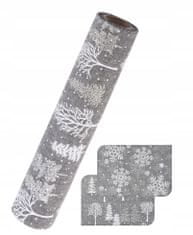 Koopman Dekorativní tkanina Vánoční šedý běhoun 28 x 250 cm