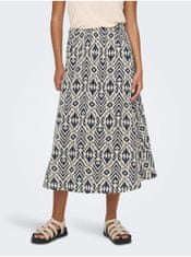 Jacqueline de Yong Modro-krémová dámská vzorovaná midi sukně JDY Dora XS