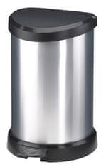 Curver Odpadkový koš, černá-stříbrná, pedálový, plastový, 15 l, 169795