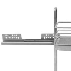Vidaxl 2patrový výsuvný kuchyňský drátěný koš stříbrný 47 x 15 x 54,5 cm
