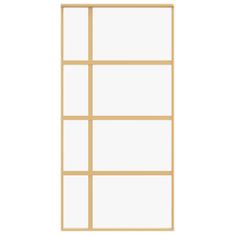 Vidaxl Posuvné dveře zlaté 102,5 x 205 cm čiré ESG sklo a hliník