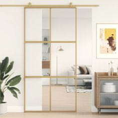 Vidaxl Posuvné dveře zlaté 102,5 x 205 cm čiré ESG sklo a hliník