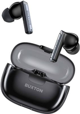 moderní bezdrátová sluchátka buxton btw 3800 bluetooth handsfree dotykové ovládání nabíjecí pouzdro odolná vodě