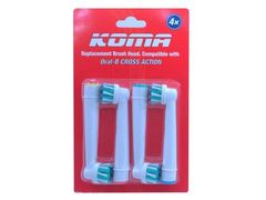 KOMA Certifikované náhradní hlavice ke kartáčkům Oral-B NK01 pro Braun Oral-B Cross Action, 4ks