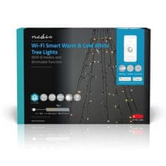 Nedis Vánoční osvětlení SmartLife LED, Wi-Fi, Teplá až studená bílá, 200 LED, 10 x 2 m, Android / IOS
