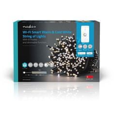 Nedis Vánoční osvětlení SmartLife LED, Wi-Fi, Teplá až studená bílá, 400 LED, 20 m, Android / IOS