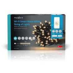 Nedis Vánoční osvětlení SmartLife LED, Wi-Fi, Teplá bílá, 50 LED, 5 m, Android / IOS