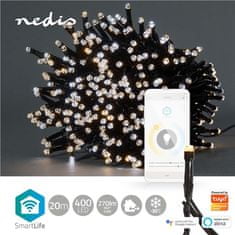 Nedis Vánoční osvětlení SmartLife LED, Wi-Fi, Teplá až studená bílá, 400 LED, 20 m, Android / IOS