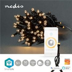 Nedis Vánoční osvětlení SmartLife LED, Wi-Fi, Teplá bílá, 50 LED, 5 m, Android / IOS