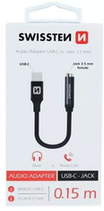 SWISSTEN Redukce USB-C JACK 3,5mm 0,15m černá