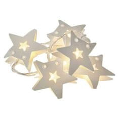 Emos Vánoční osvětlění ZY2075 LED vánoční girlanda – hvězdy pap., 2xAA, teplá bílá, čas. (poslední kus)