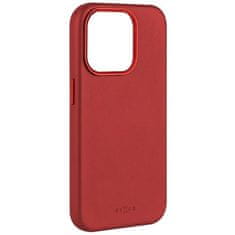 FIXED Kryt na mobil MagLeather s podporou MagSafe na Apple iPhone 15 - červený