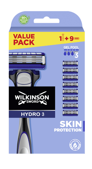 Wilkinson Sword Hydro 3 Skin Protection Value Pack náhradní hlavice 9ks + strojek
