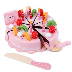Dřevěný narozeninový dort + PŘÍSLUŠENSTVÍ