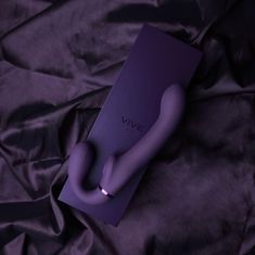 Shots Toys SHOTS VIVE Ai Dual Vibrating-Air Wave Tickler Strapless Strapon Purple