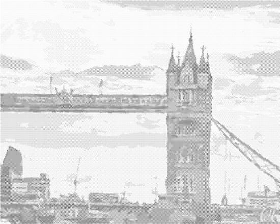 ZUTY Tečkování - LONDÝNSKÝ TOWER BRIDGE PŘI ZÁPADU SLUNCE