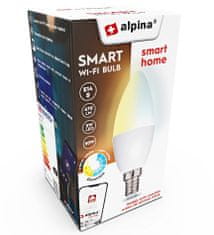 Alpina Chytrá žárovka LED WIFI bílá stmívatelná E14