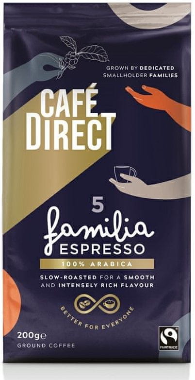 Levně Cafédirect Familia Espresso SCA 82 mletá káva 200 g